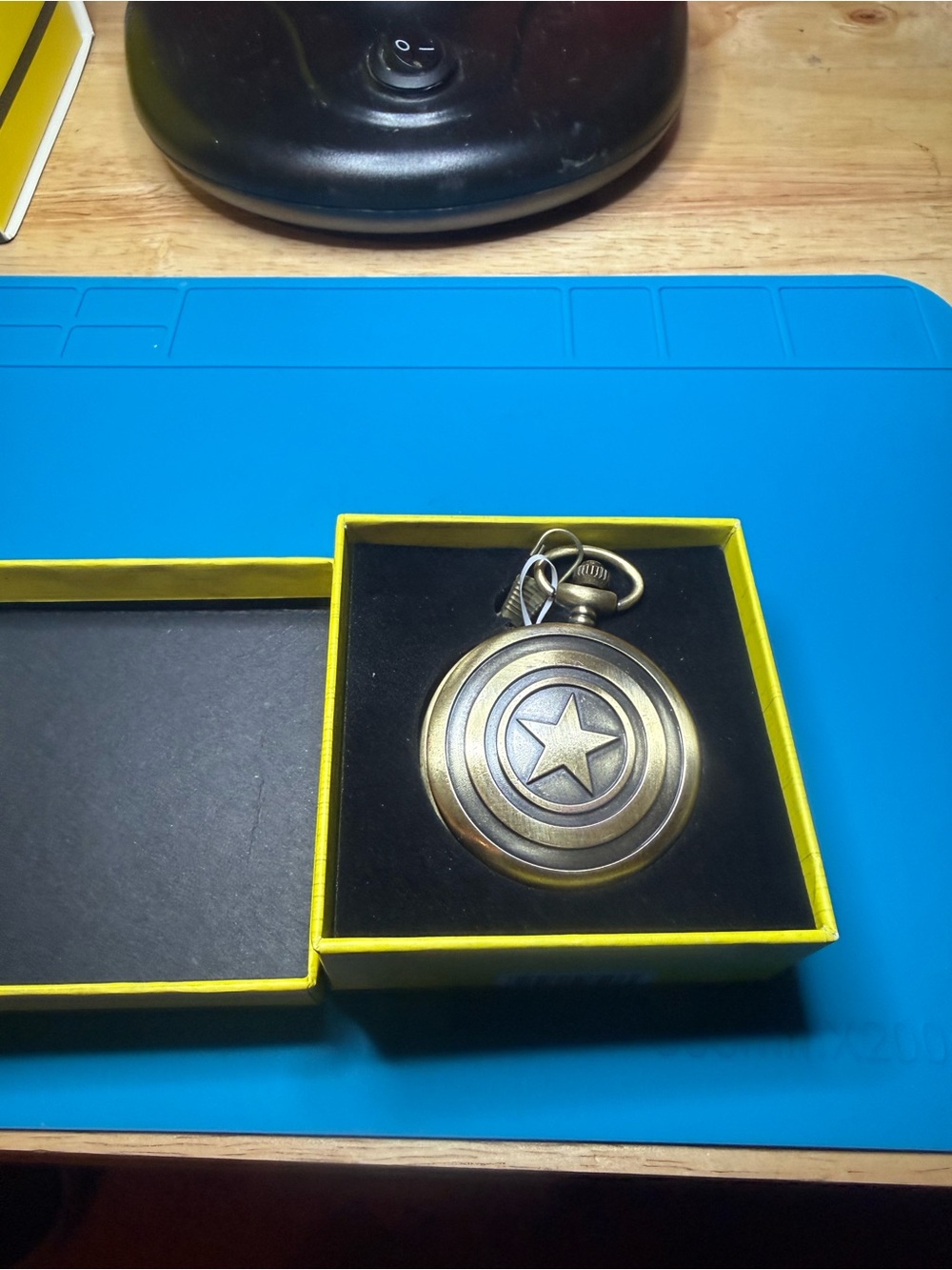 Invicta Captain America Bronze-Tone Star Pocket Watch Necklace